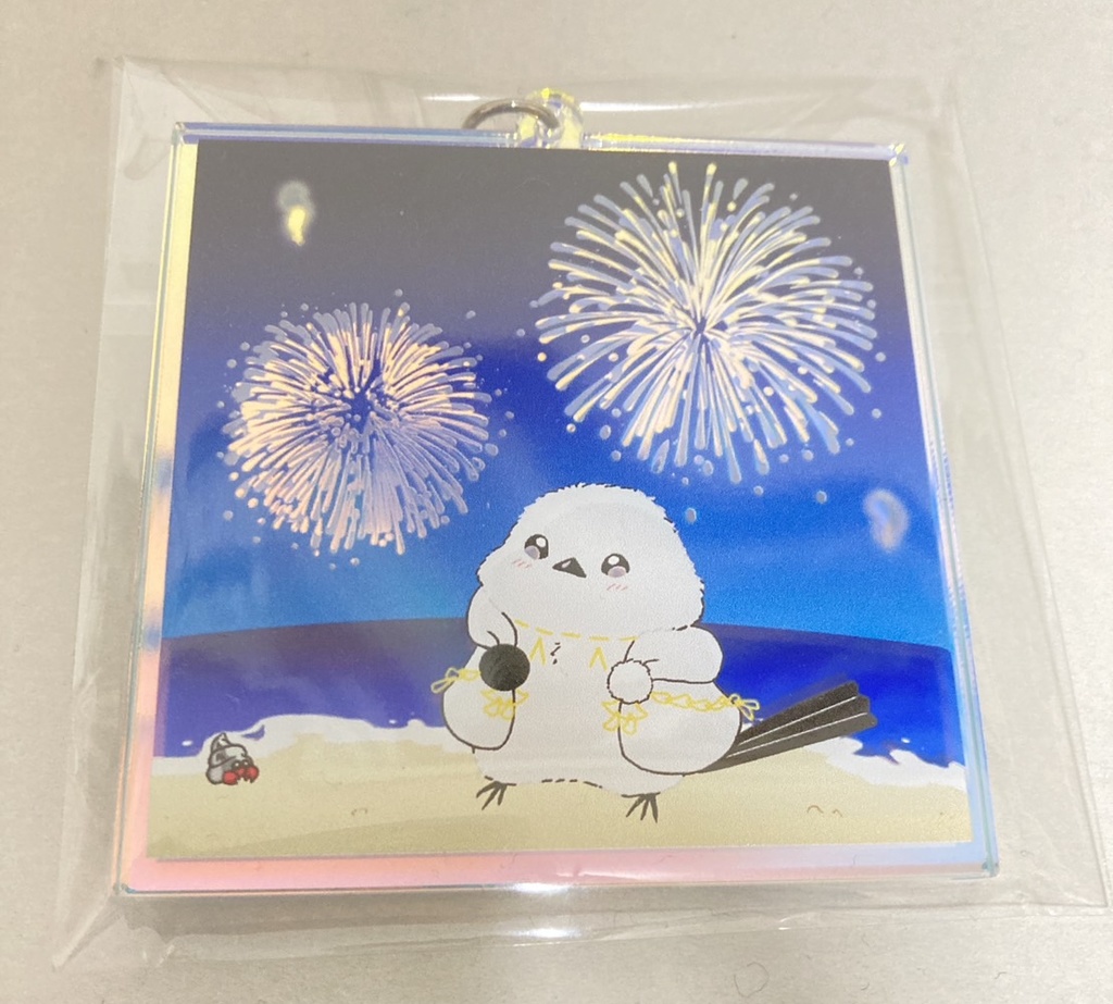 鶴エナガと花火アクキー