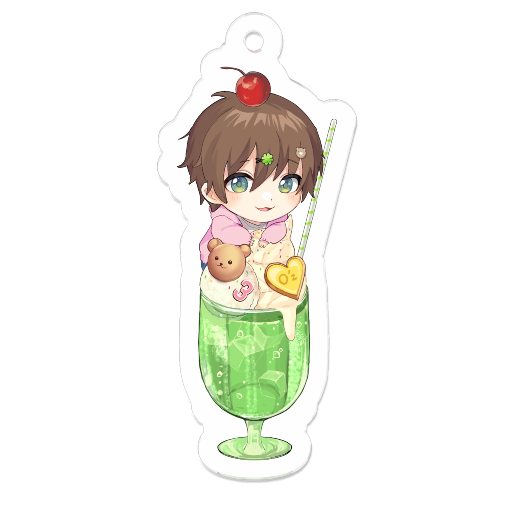 3周年記念、あーん🍈クリームソーダあくりるキーホルダー🐻
