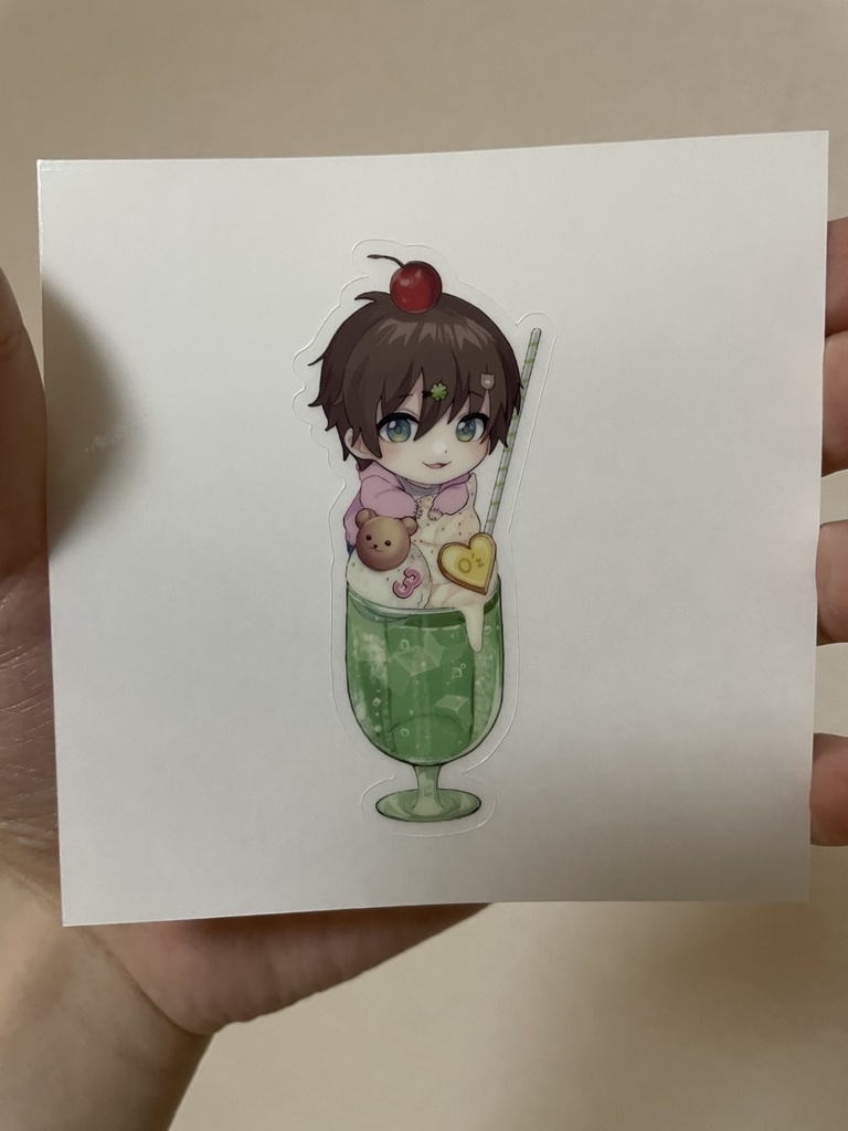 3周年記念、あーん🍈クリームソーダすてっかー🐻