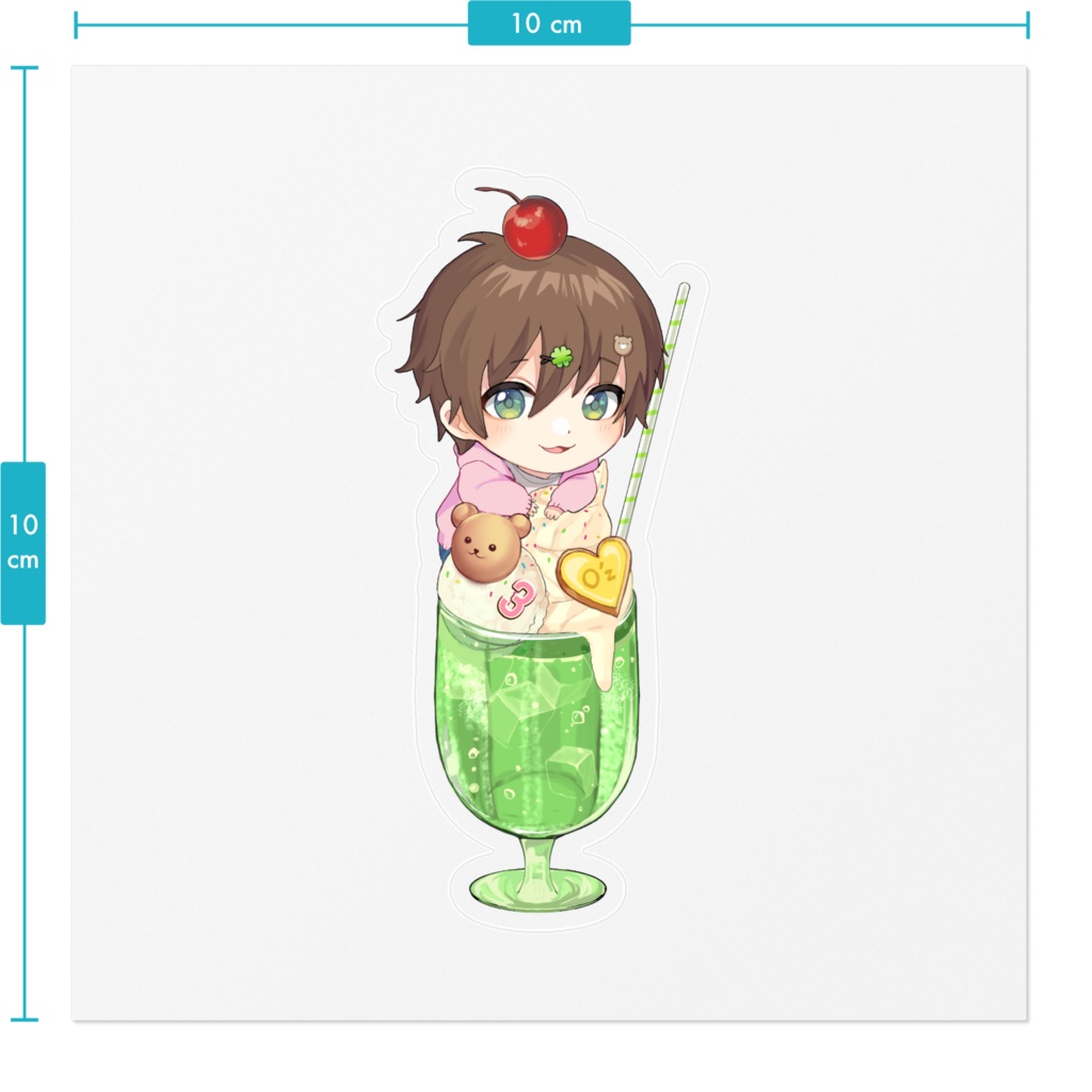 3周年記念、あーん🍈クリームソーダすてっかー🐻