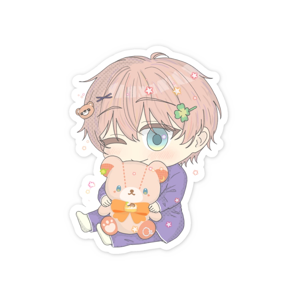 おひざにくーまキラっとスマホシール