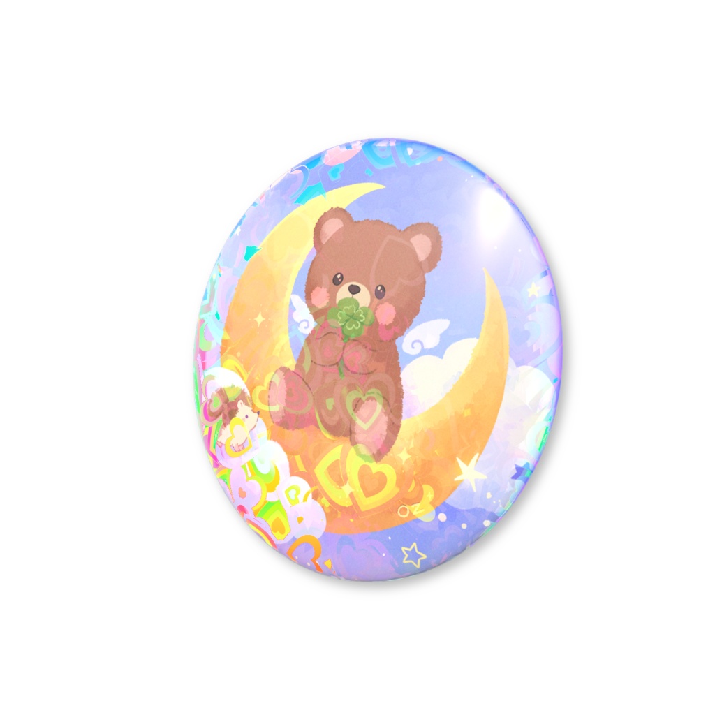 ラブリーきらきら OZくーま缶バッジ ブルー