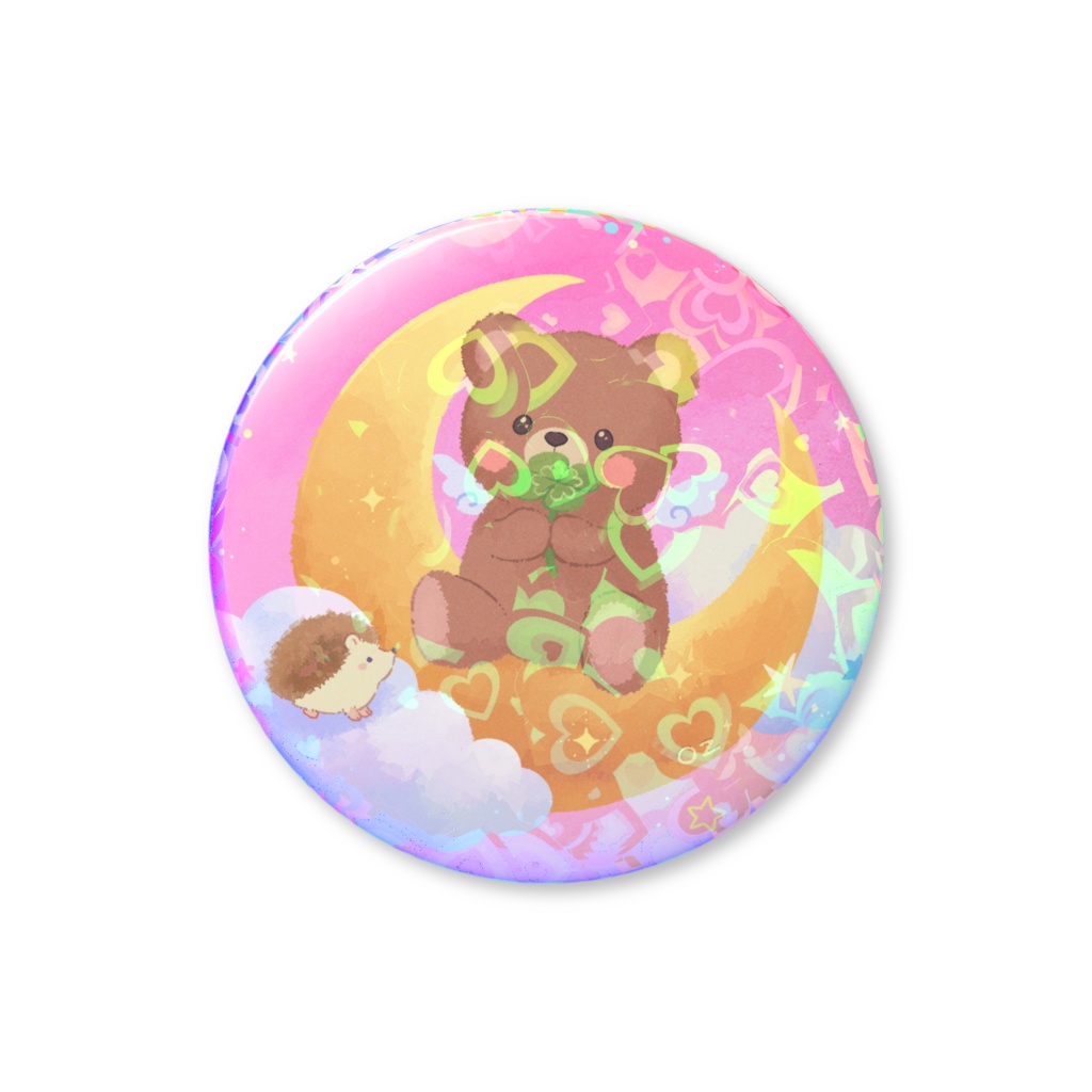 ラブリーきらきら　OZくーま缶バッジ　ピンク