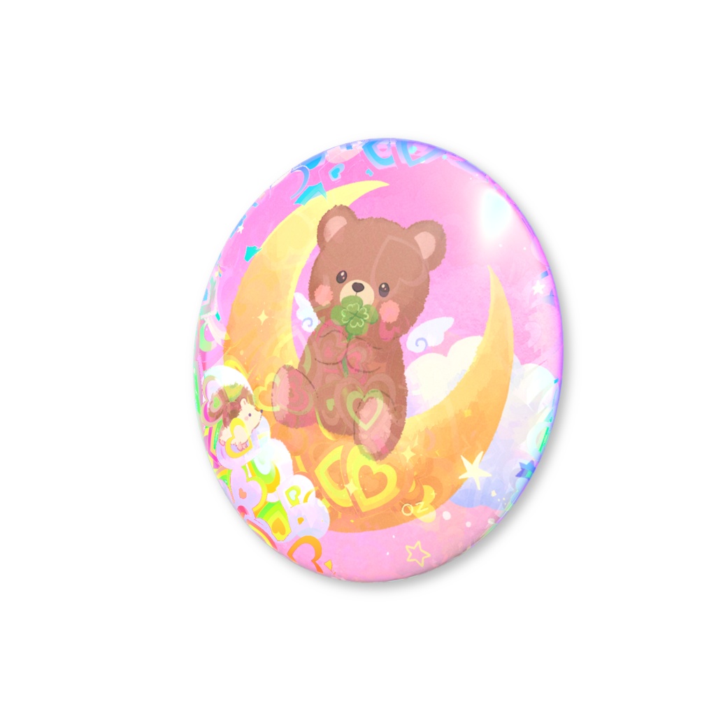 ラブリーきらきら OZくーま缶バッジ ピンク