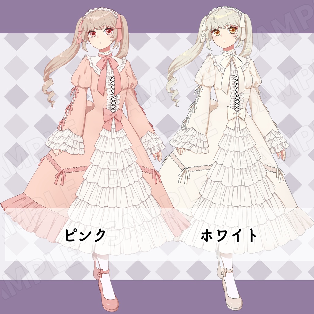 立ち絵_少女_ゴスロリ_カラー3種