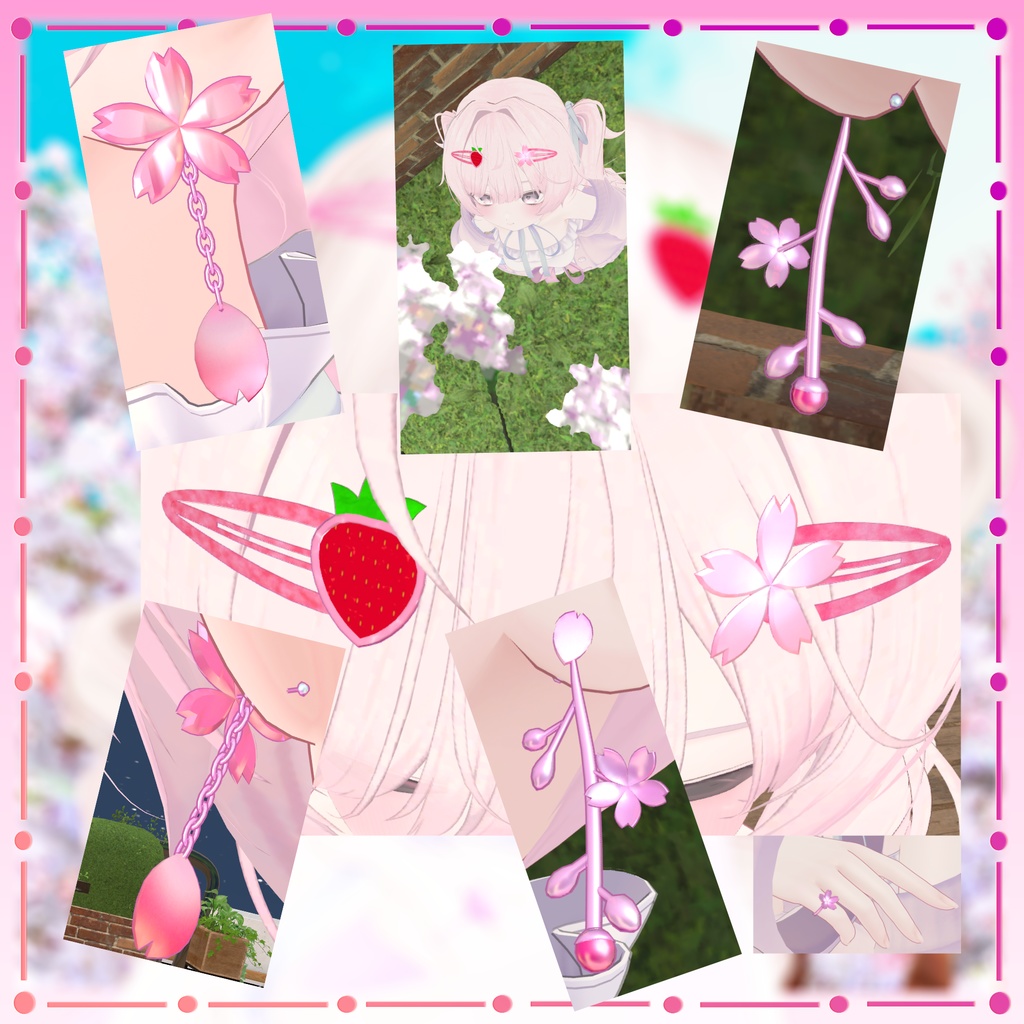 さくらアクセサリー&いちごヘアピン