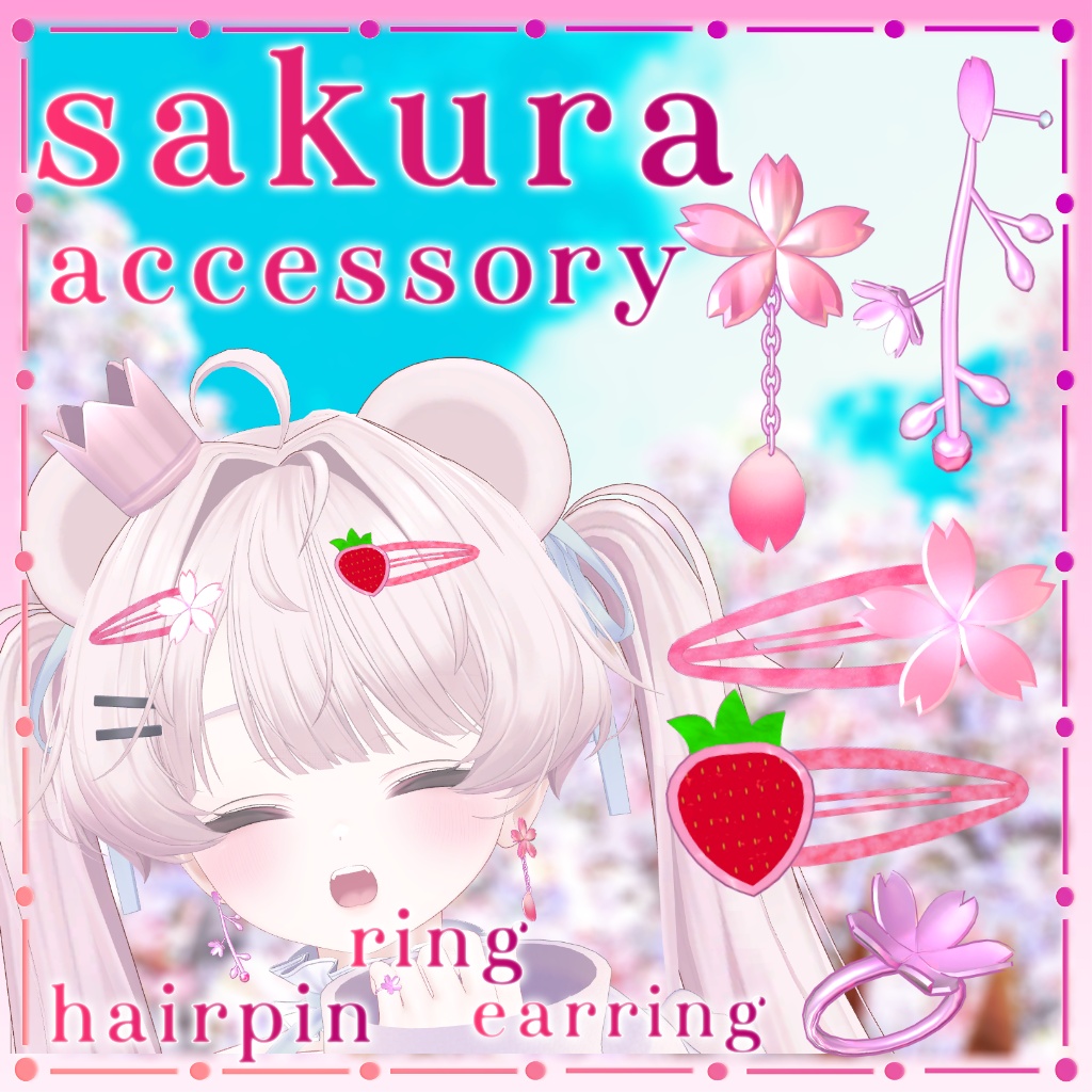 さくらアクセサリー&いちごヘアピン