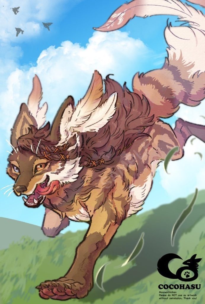 草原の羽狼(アートドール)