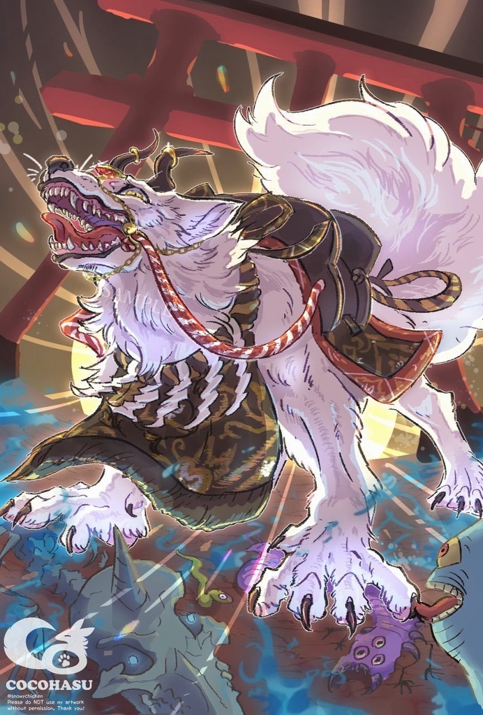 鬼守白狐神(アートドール)