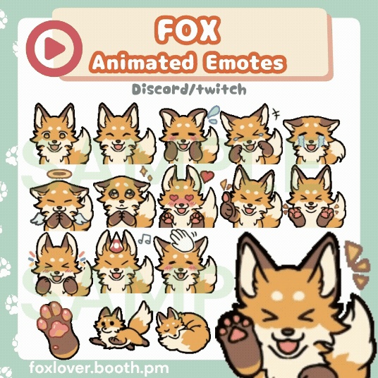FOX Animated emotes pack (40 pieces included)