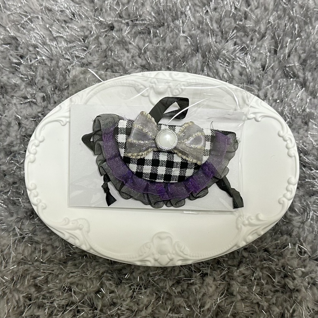 ぬいぐるみ用スタイ  ブラック×パープル