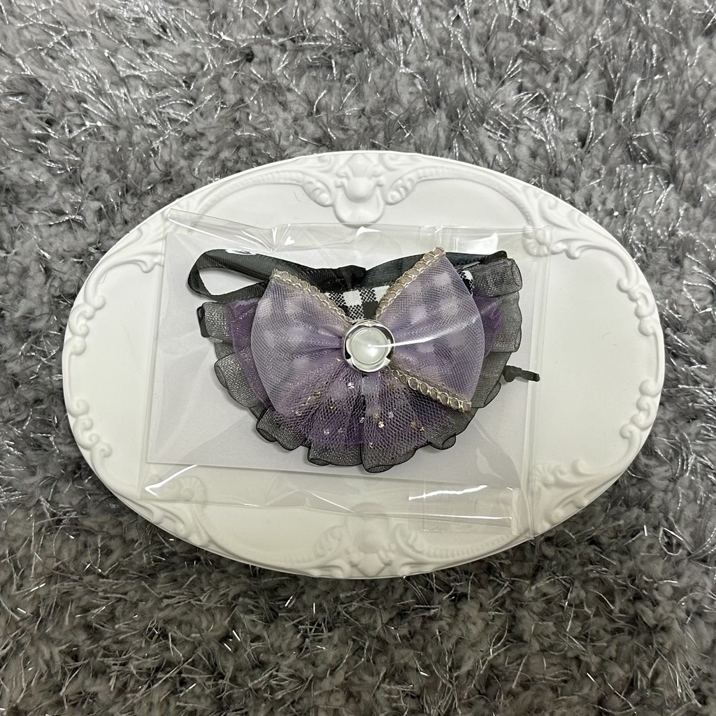 ぬいぐるみ用スタイ  ブラック×パープル