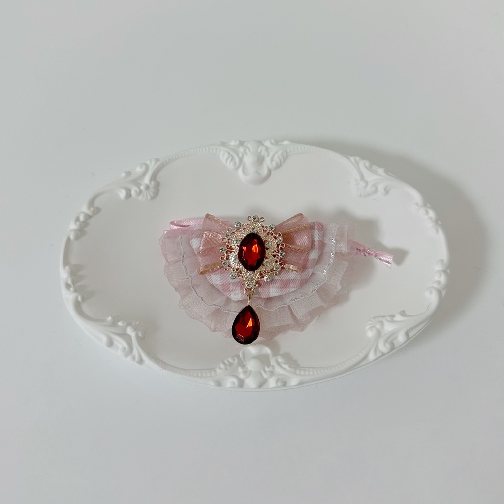 ぬいぐるみ用スタイ ピンク  レッドチャーム