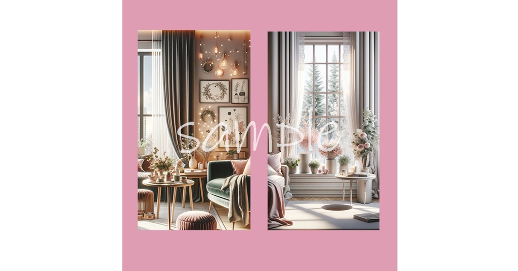 【背景画像/配信背景】VTuber縦型配信にオススメ!ピンクがかわいいおしゃれな部屋