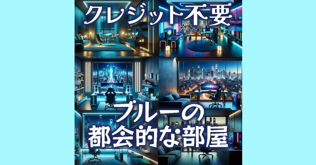 【背景画像/配信背景】VTuber配信にもオススメ!ブルーの都会的な部屋