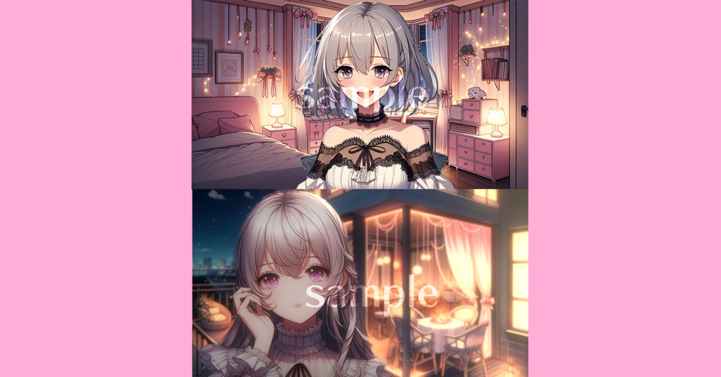 【背景画像/配信背景】VTuber配信にも!ピンクとリボンがかわいい部屋