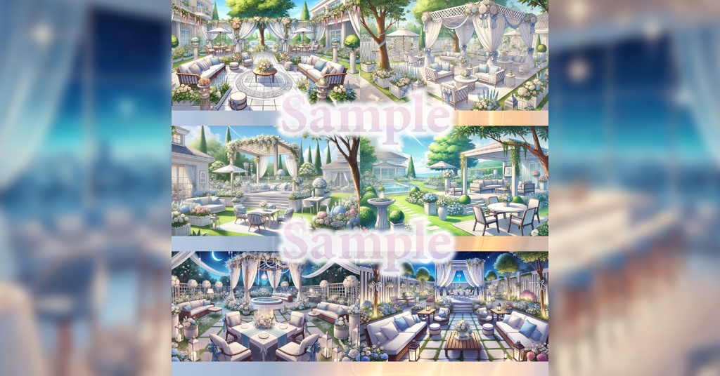 【 背景画像 / 配信背景 】VTuber配信にも!水色と白のエレガントなかわいい部屋