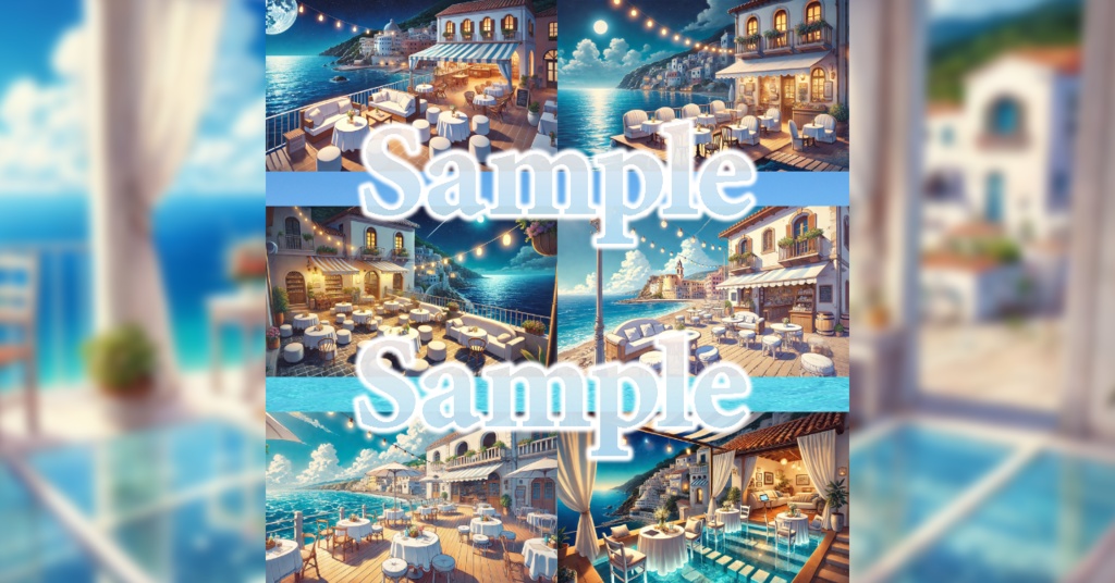 【 背景画像 / 配信背景 】VTuber配信にも!海辺のリラックスできるカフェっぽい部屋