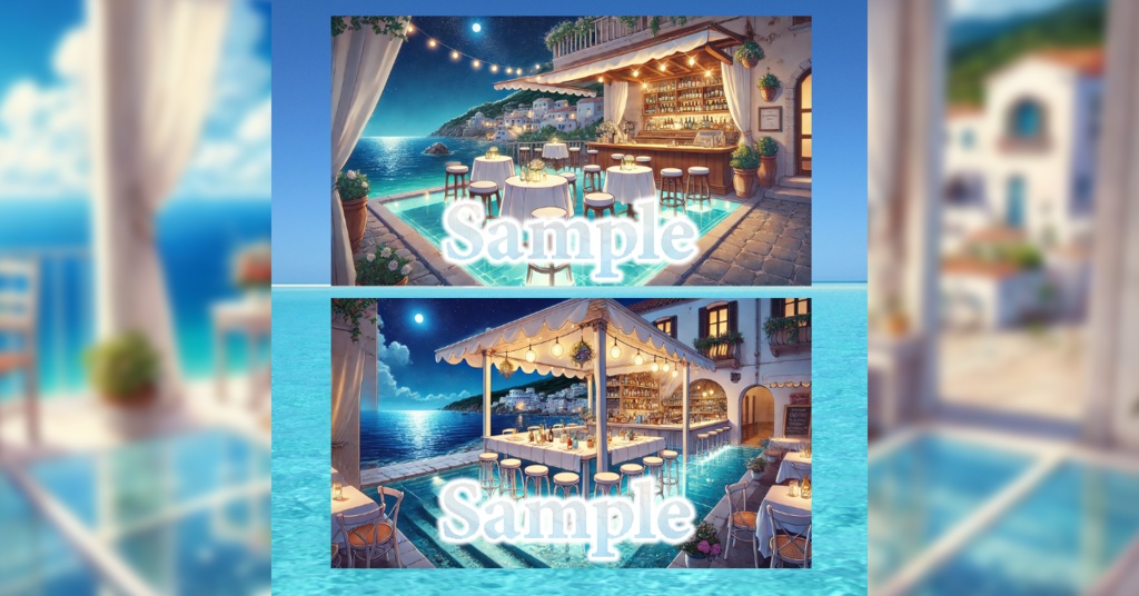 【 背景画像 / 配信背景 】VTuber配信にも!海辺のリラックスできるカフェっぽい部屋