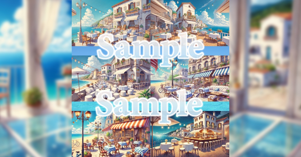 【 背景画像 / 配信背景 】VTuber配信にも!海辺のリラックスできるカフェっぽい部屋