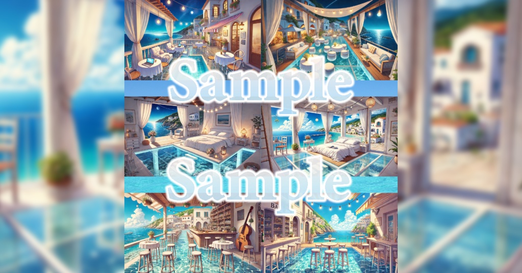 【 背景画像 / 配信背景 】VTuber配信にも!海辺のリラックスできるカフェっぽい部屋