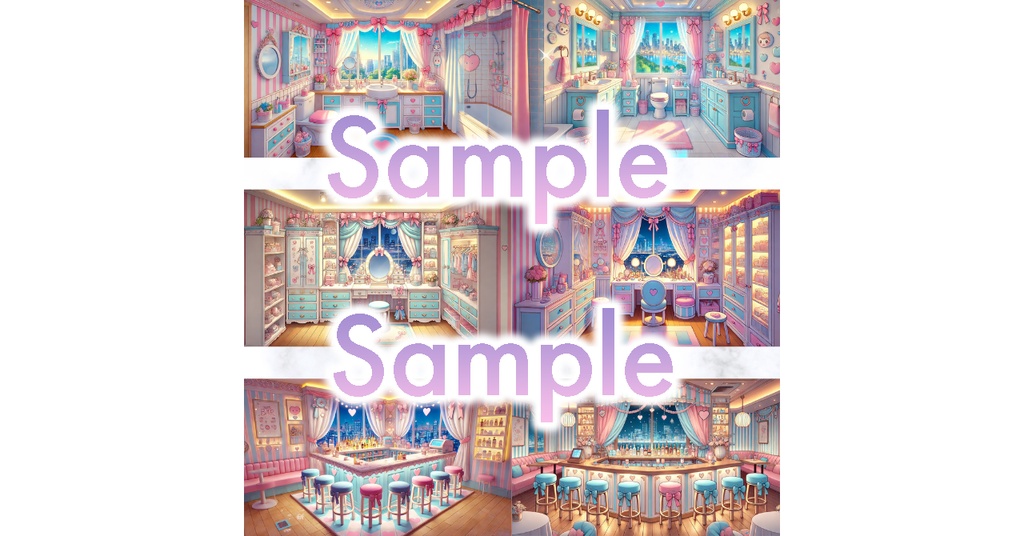 【 背景画像 / 配信背景 】VTuber配信にも!ピンクと水色のかわいい部屋