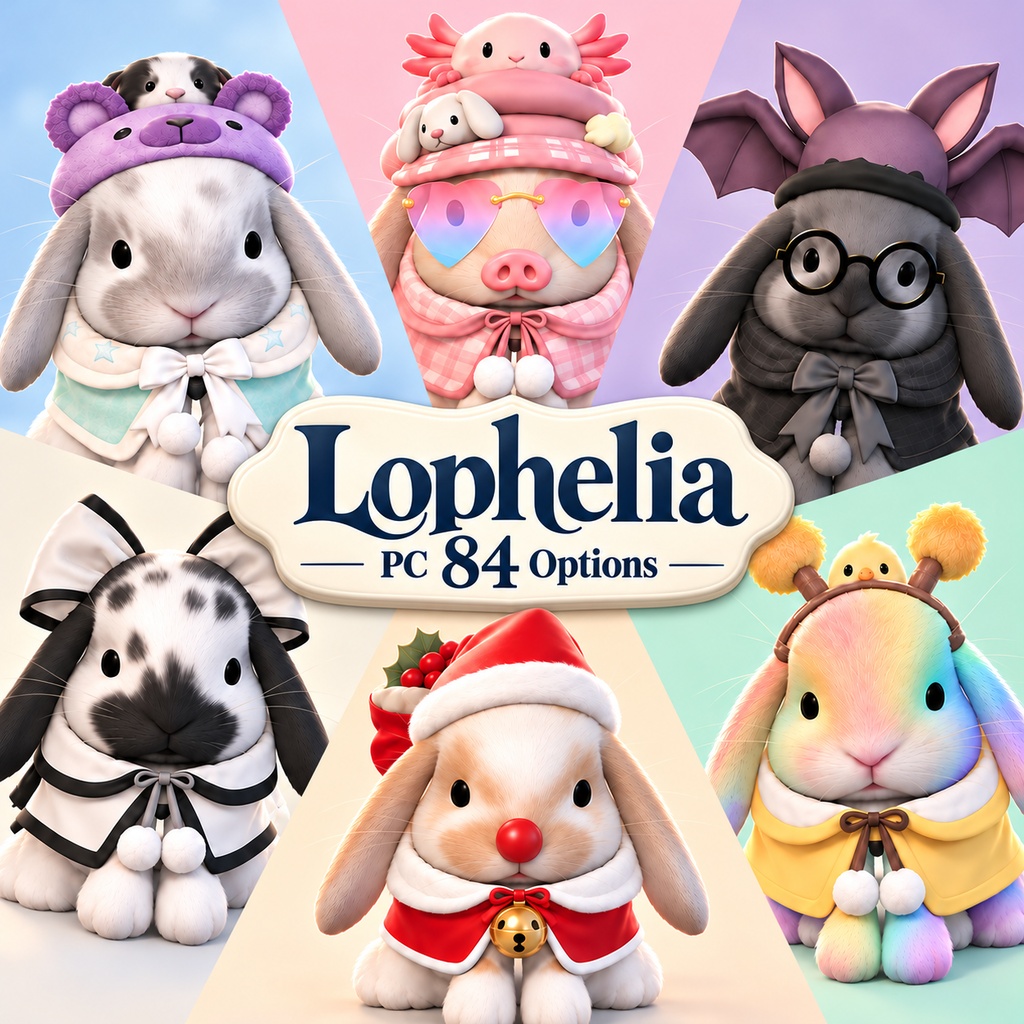 [VRchat]  Lophelia Full 84 Wardrobe Avatar PC&Quest Unitypackage, &Blender