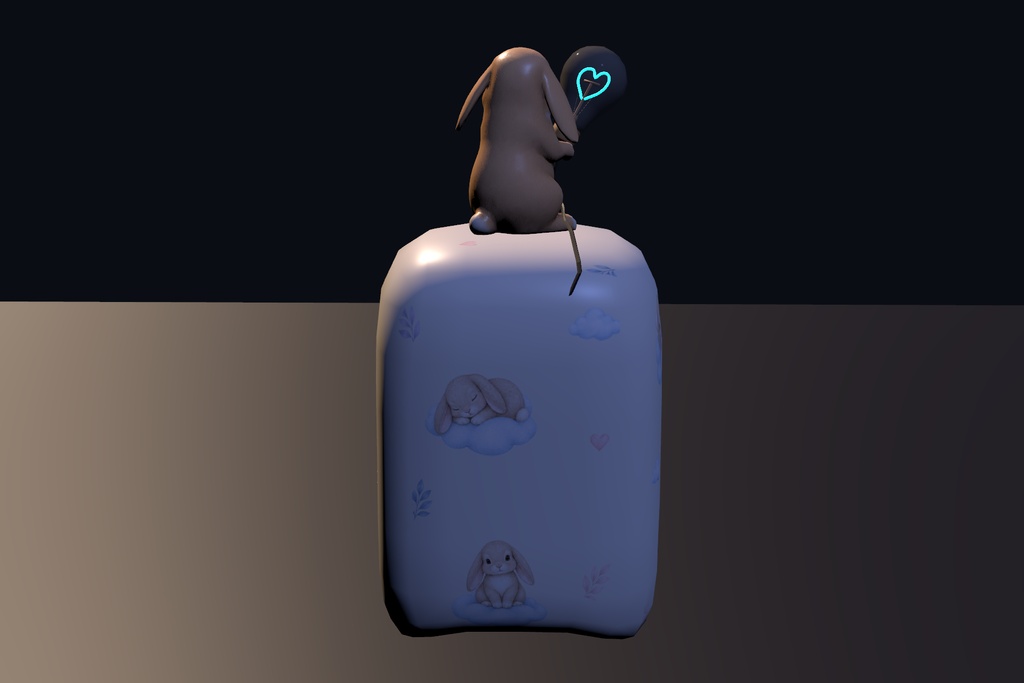 Rabbit Heart Lamp. unitypackage&Blender ハート電球うさぎランプ