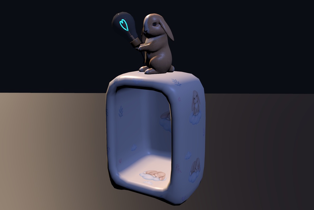 Rabbit Heart Lamp. unitypackage&Blender ハート電球うさぎランプ