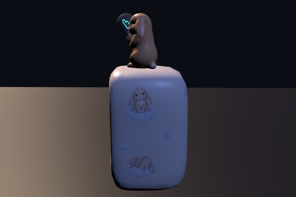 Rabbit Heart Lamp. unitypackage&Blender ハート電球うさぎランプ