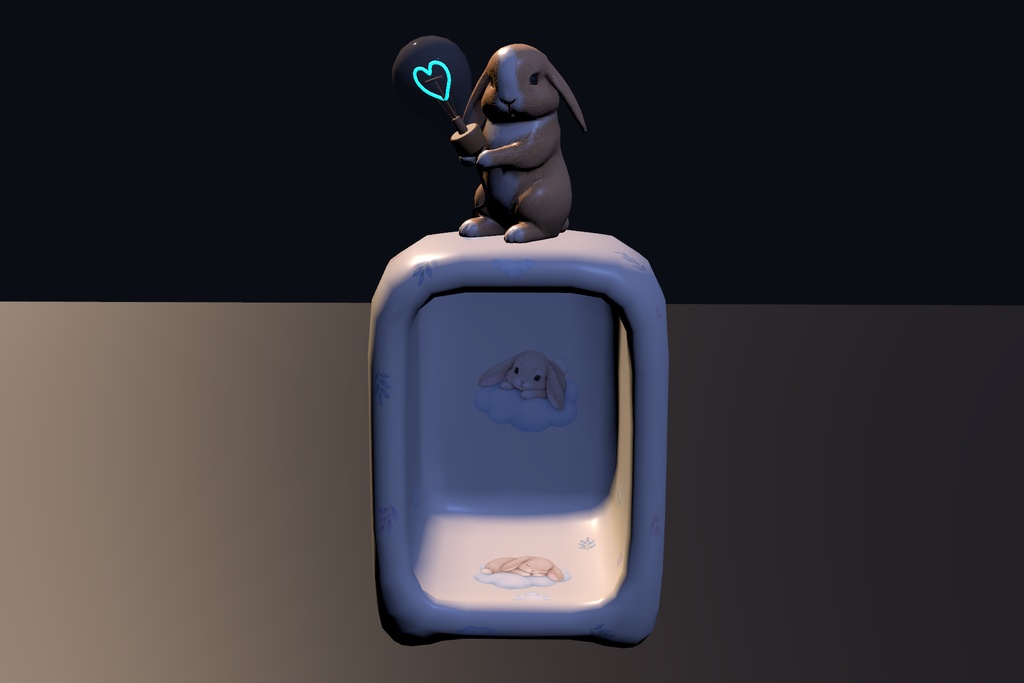 Rabbit Heart Lamp. unitypackage&Blender ハート電球うさぎランプ