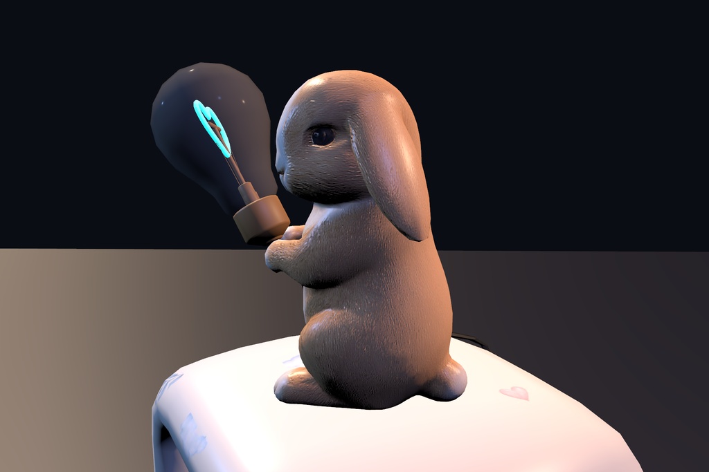 Rabbit Heart Lamp. unitypackage&Blender ハート電球うさぎランプ