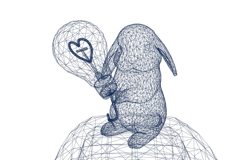Rabbit Heart Lamp. unitypackage&Blender ハート電球うさぎランプ