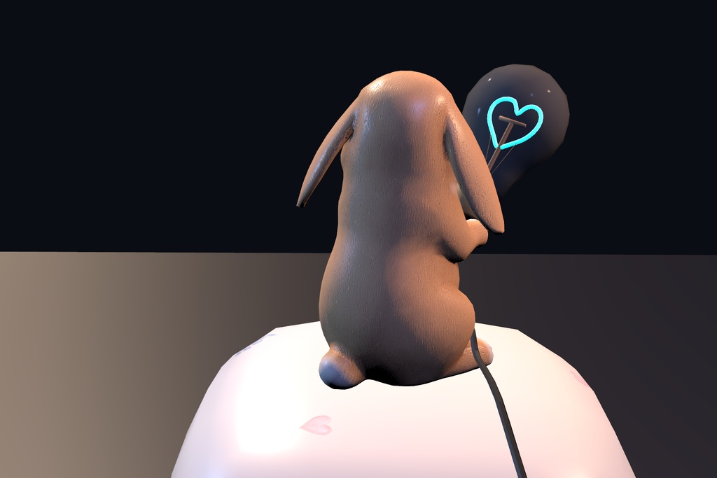 Rabbit Heart Lamp. unitypackage&Blender ハート電球うさぎランプ