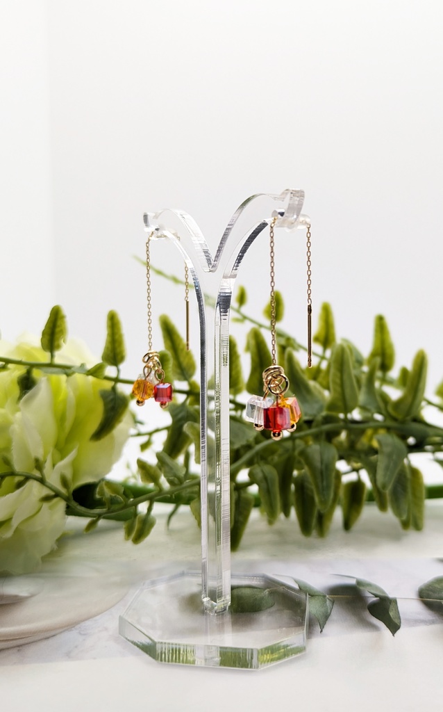 ~煉獄杏寿郎~haoriガラスビーズ(アメリカンピアス)