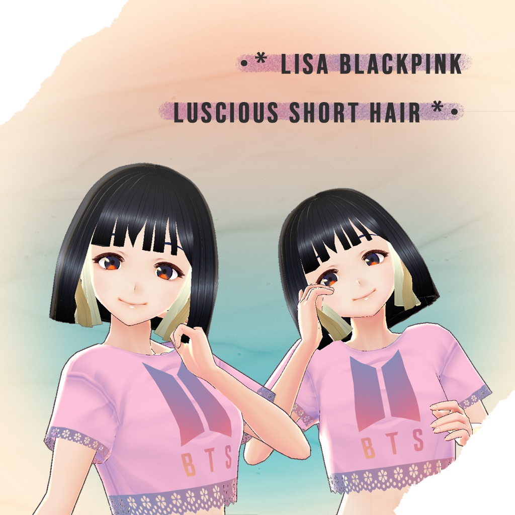 【VRoid】Free Blackpink's Lisa Short Black Hair