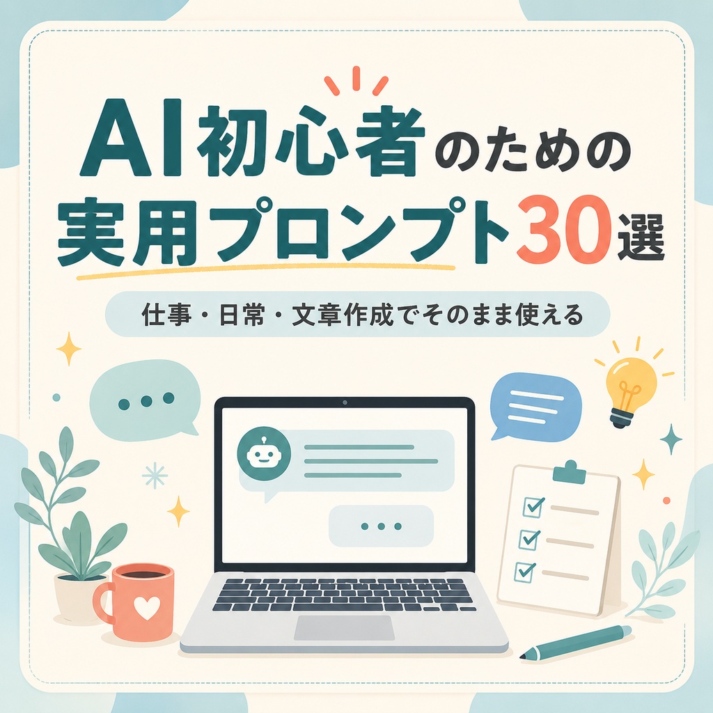 生成AI初心者のための 実用プロンプト30選|仕事・日常・文章作成