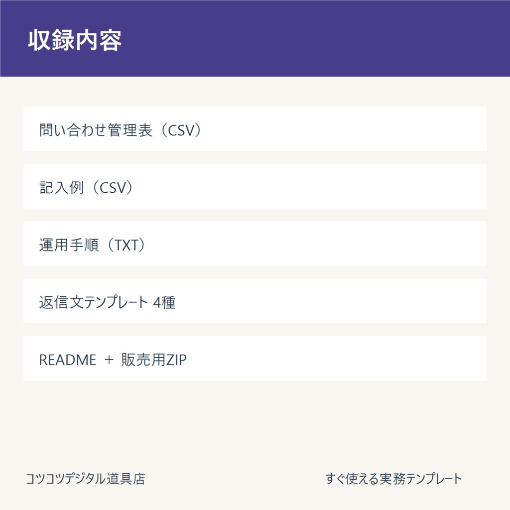 顧客問い合わせ対応スターターキット|受付・返信・完了管理
