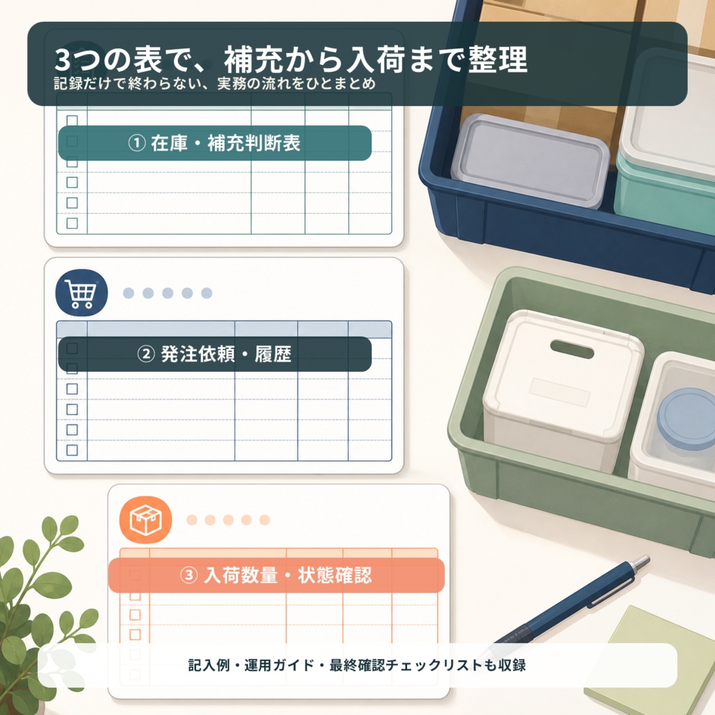 小規模事業者・ハンドメイド販売者向け 在庫補充・発注ミス防止スターターキット
