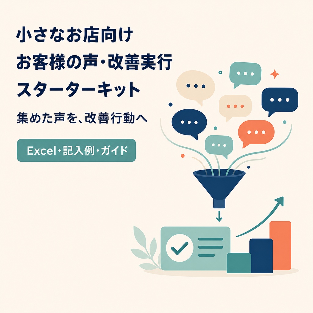 小さなお店向け お客様の声・改善実行スターターキット｜要望整理・優先順位・実行管理