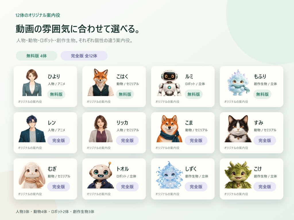 【無料版あり】動画コンシェルジュ|声に合わせて案内役が口パク、動画に重ねてMP4【Windows】