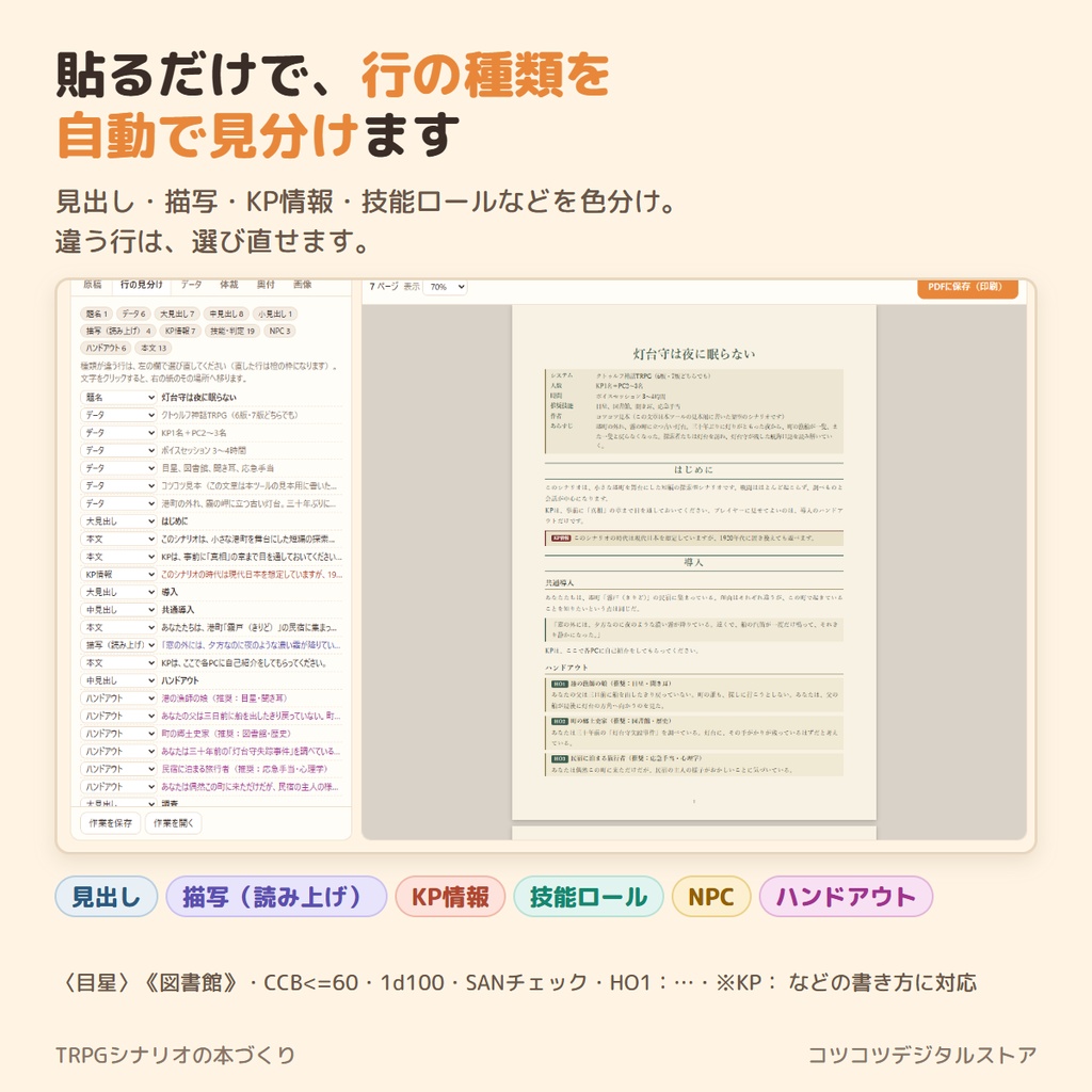TRPGシナリオの本づくり【完全版】|原稿を貼るだけ。本のPDF・目次・奥付・トレーラー画像・HOカードまで