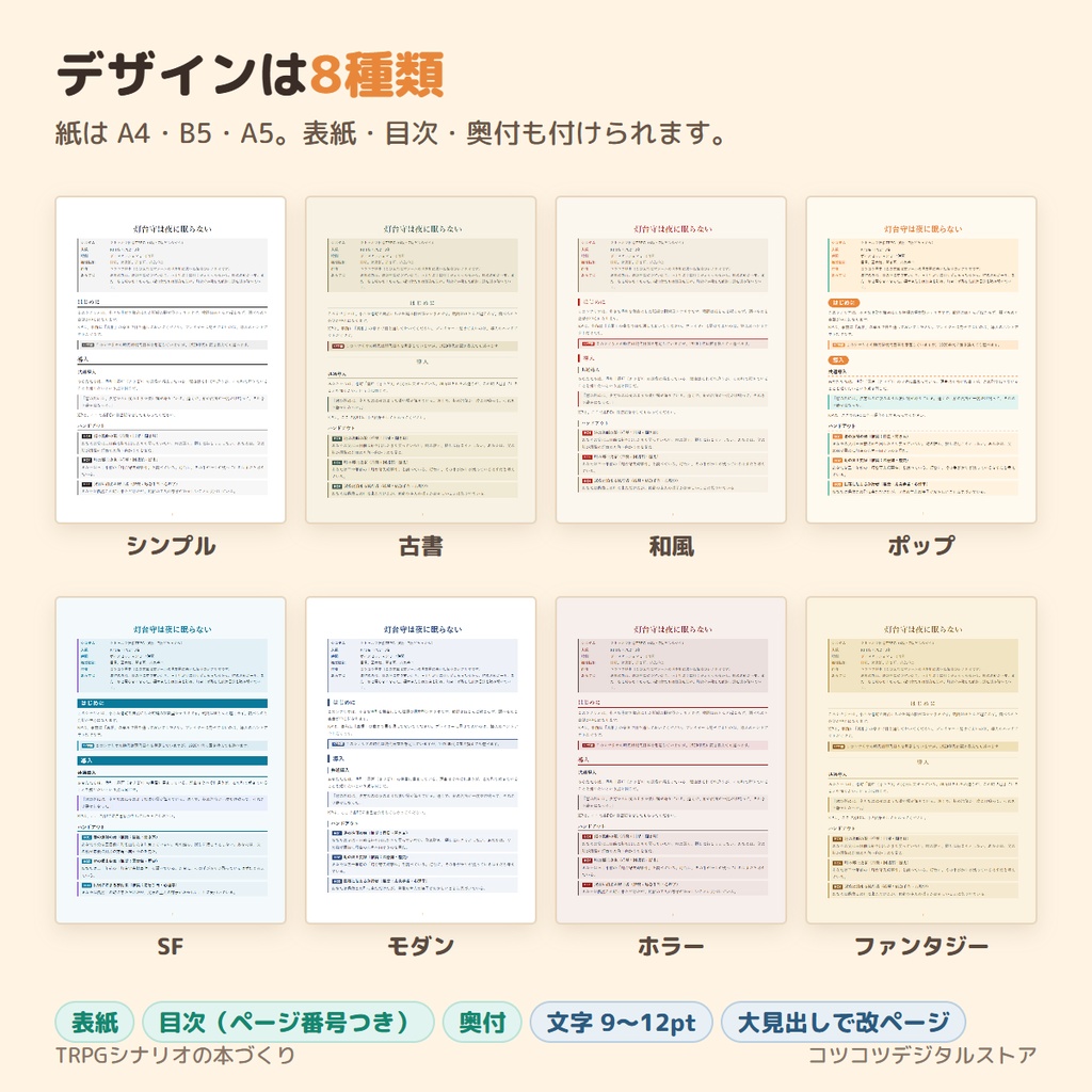 TRPGシナリオの本づくり【完全版】|原稿を貼るだけ。本のPDF・目次・奥付・トレーラー画像・HOカードまで