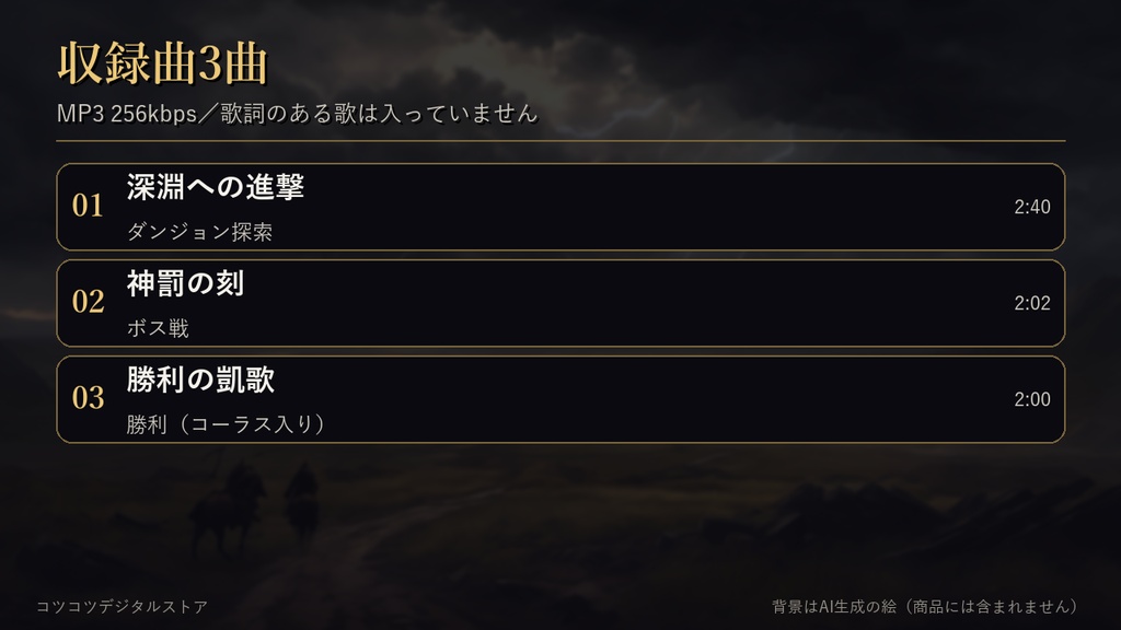 【無料】ファンタジーTRPG 戦闘・ボスBGM お試し3曲|オーケストラ・商用利用OK