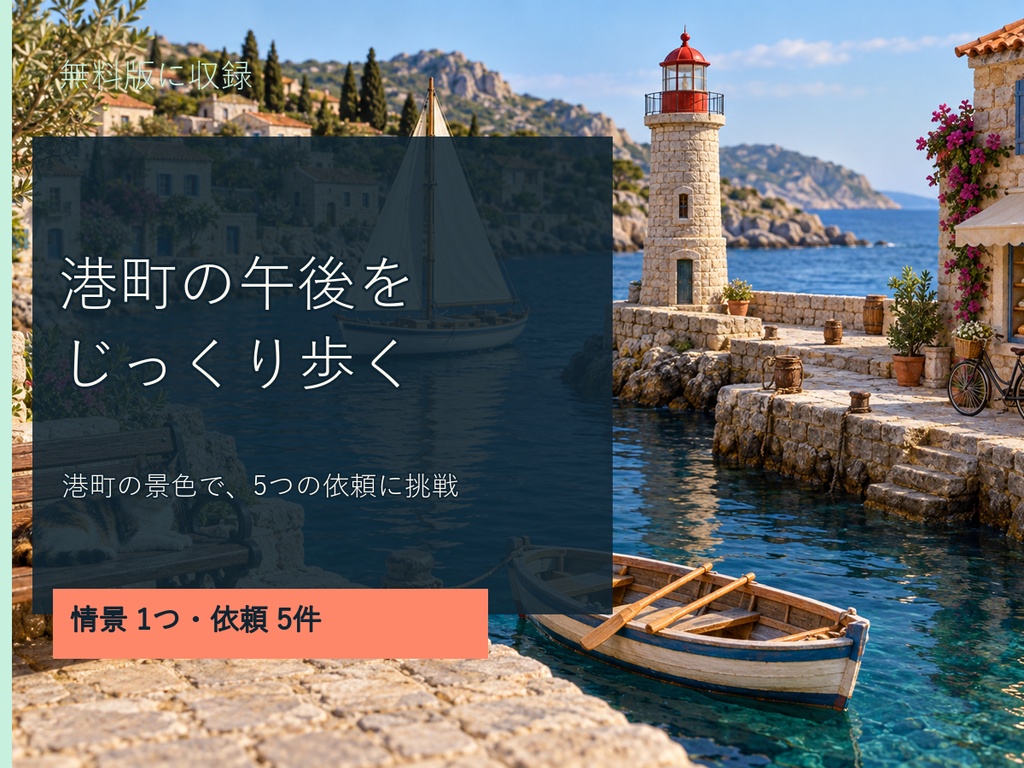 ミニチュア撮影さんぽ【無料版】|港町で5つの撮影依頼