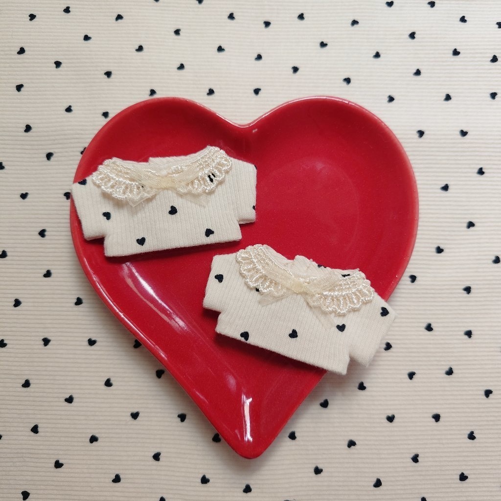 ハートミニドットリブニット