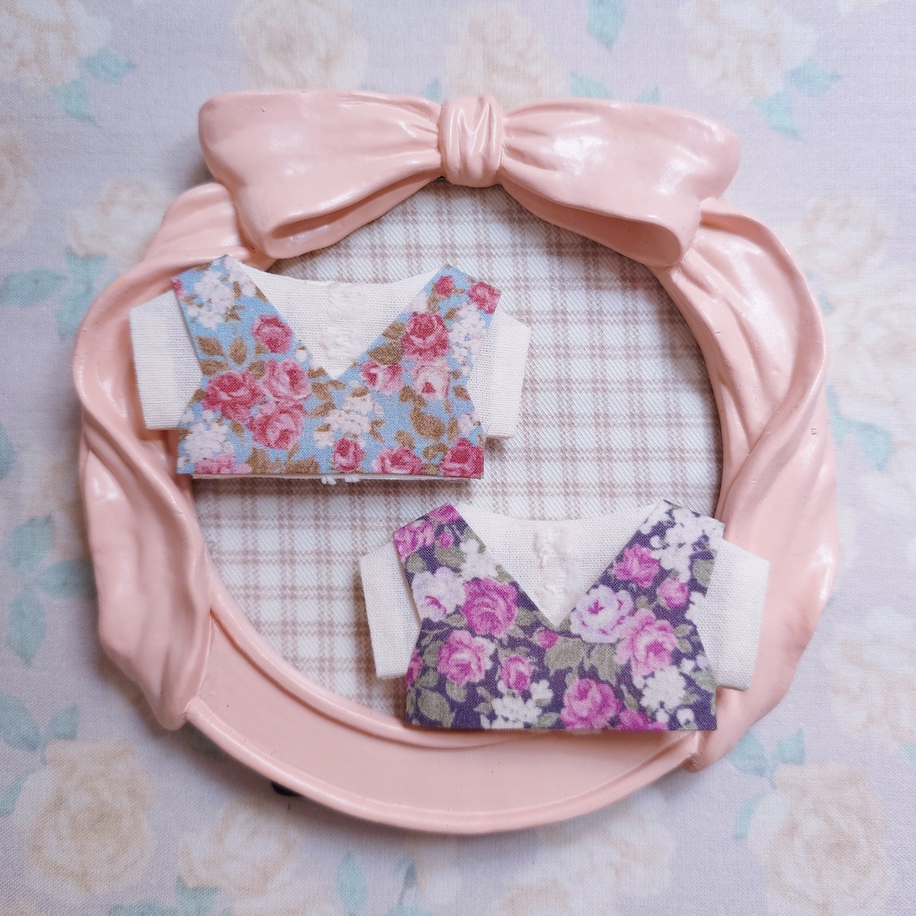 【受注作成】薔薇のビスチェとコットントップスset