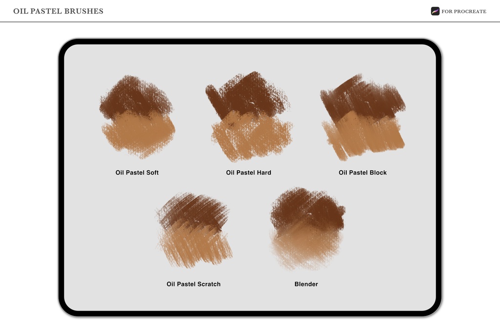 Procreate オイルパステルブラシ / 10種類