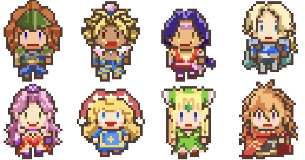 推しパ 推しカプを作ろう 聖剣3ドット絵連結アクキー かめのこ工房 Booth