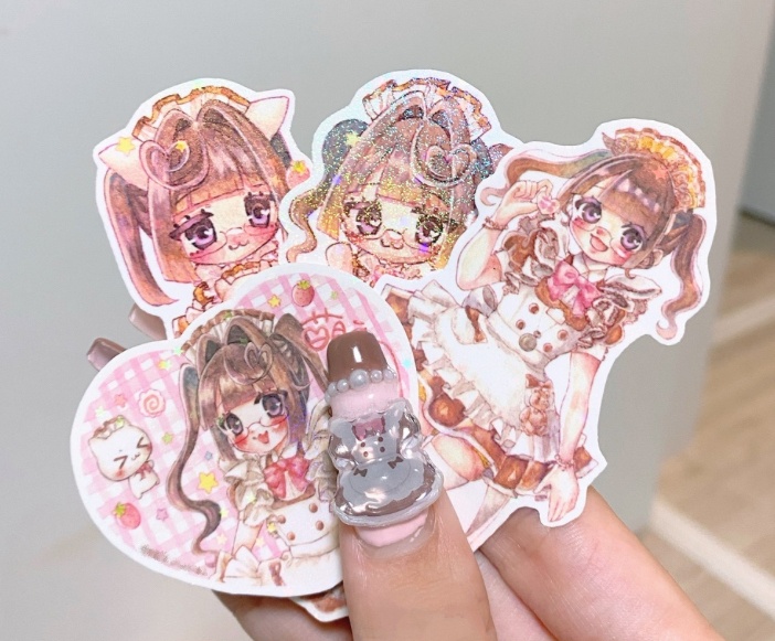 キラキラメイドステッカー